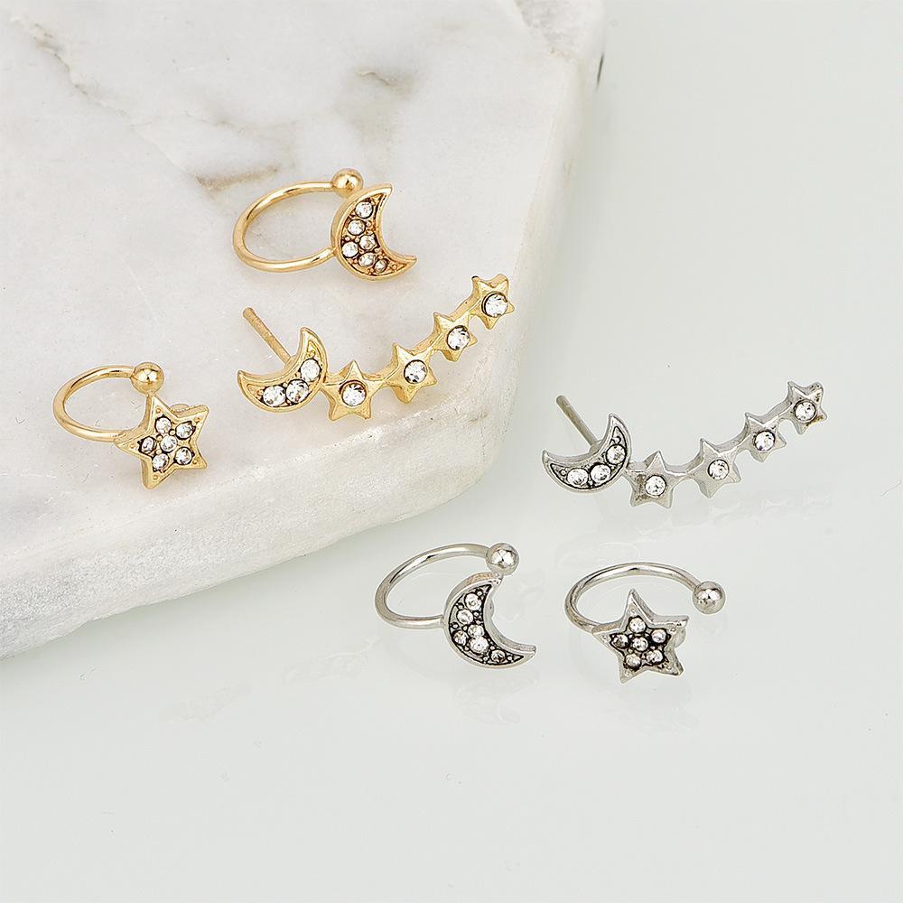 Line1: Moon & Star Earring and Cuff Set | Unique Design